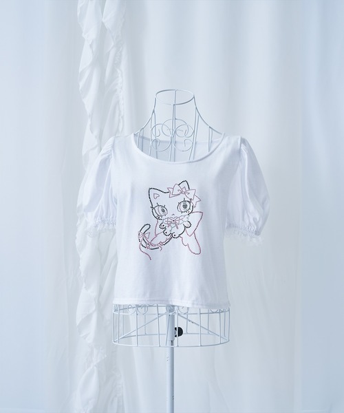 Magia Charm（マギアチャーム）の「「chammy」ラインストーンカットソー（Tシャツ/カットソー・レディース・ホワイト/ブラック・F）」の15枚目の写真