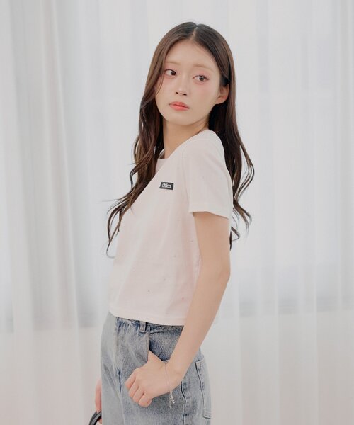 Chico(チコ)の「ラインストーンチビT(Tシャツ/カットソー・レディース・ホワイト系その他2/ピンク/ホワイト/ブラック・FREE)」の6枚目の写真