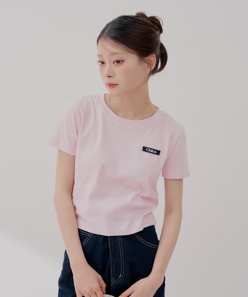Chico(チコ)の「ラインストーンチビT(Tシャツ/カットソー・レディース・ホワイト系その他2/ピンク/ホワイト/ブラック・FREE)」の15枚目の写真