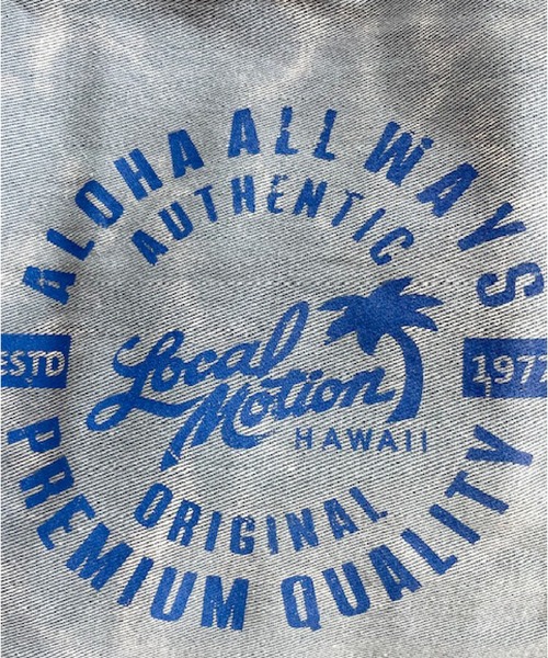 LOCALMOTION HAWAII(ローカルモーション ハワイ)の「ハワイ&リゾートアシッドデニムトート(トートバッグ・メンズ・ブルー/ベージュ・ONE SIZE)」の11枚目の写真