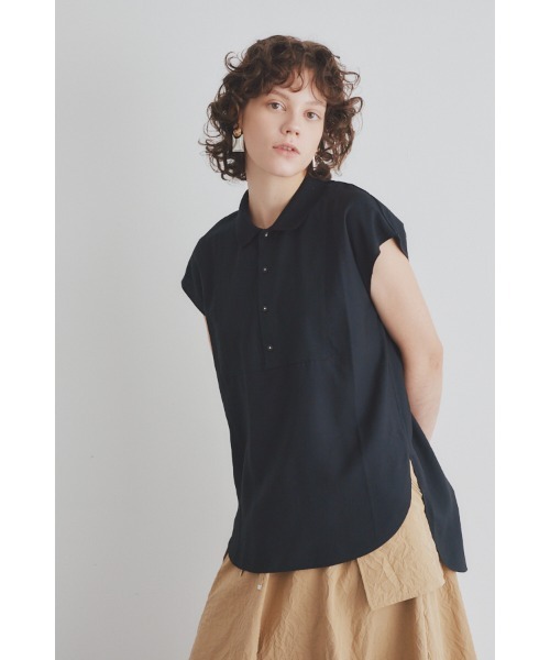 Muel Chic(ミュエルシック)の「Still blouse スティルブラウス(ポロシャツ・レディース・ホワイト/ライトブルー/ブラック・FREE)」の3枚目の写真