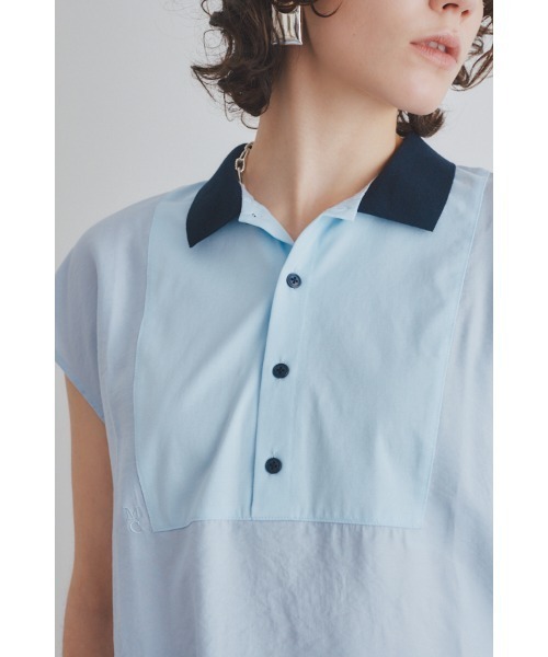 Muel Chic(ミュエルシック)の「Still blouse スティルブラウス(ポロシャツ・レディース・ホワイト/ライトブルー/ブラック・FREE)」の16枚目の写真