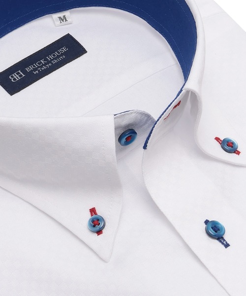 TOKYO SHIRTS(トウキョウシャツ)の「【吸水速乾】 形態安定ノンアイロン ボタンダウン 半袖ビジネスワイシャツ(ビジネスシャツ・メンズ・ホワイト・首回り42cm/首回り43cm/首回り37cm/首回り41cm/首回り39cm)」の2枚目の写真