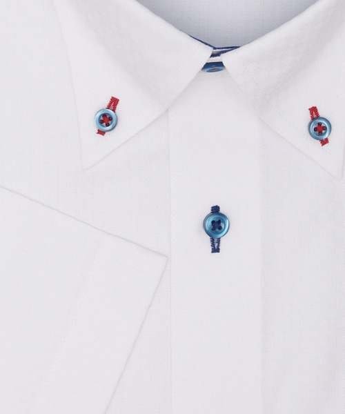 TOKYO SHIRTS(トウキョウシャツ)の「【吸水速乾】 形態安定ノンアイロン ボタンダウン 半袖ビジネスワイシャツ(ビジネスシャツ・メンズ・ホワイト・首回り42cm/首回り43cm/首回り37cm/首回り41cm/首回り39cm)」の3枚目の写真