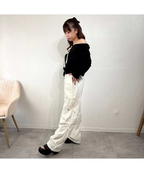 marcydorn(マーシードルン)の「ゆるシルエット・ナチュラルモードパンツ ジャージ(その他パンツ・レディース・ホワイト/ピンク/ブラック・L/S/M)」の6枚目の写真
