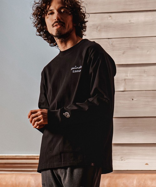 1minute 1second（ワンミニットワンセカンド）の「mlt5751-cursive embroidery U.S.A. cotton 8oz long sleeve cut sew ロングスリーブTシャツ(1M26A210)（Tシャツ/カットソー・メンズ・ネイビー/ブラック/ホワイト・S/M/L/XL）」の22枚目の写真