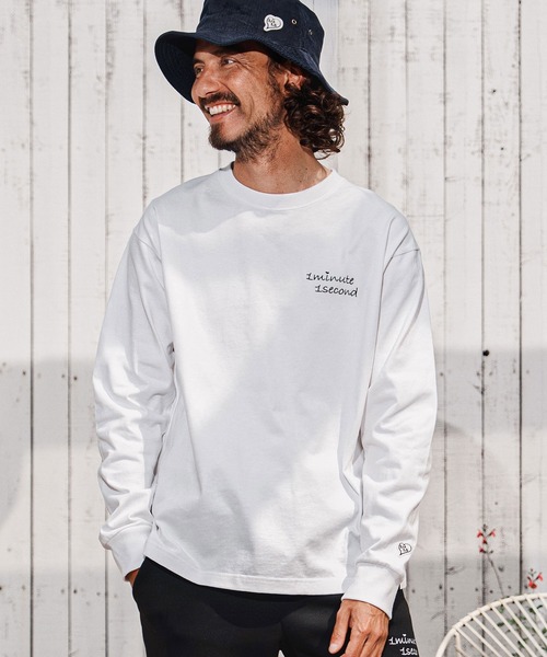 1minute 1second（ワンミニットワンセカンド）の「mlt5751-cursive embroidery U.S.A. cotton 8oz long sleeve cut sew ロングスリーブTシャツ(1M26A210)（Tシャツ/カットソー・メンズ・ネイビー/ブラック/ホワイト・S/M/L/XL）」の19枚目の写真
