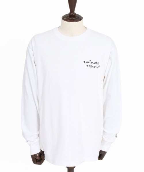 1minute 1second（ワンミニットワンセカンド）の「mlt5751-cursive embroidery U.S.A. cotton 8oz long sleeve cut sew ロングスリーブTシャツ(1M26A210)（Tシャツ/カットソー・メンズ・ネイビー/ブラック/ホワイト・S/M/L/XL）」の13枚目の写真
