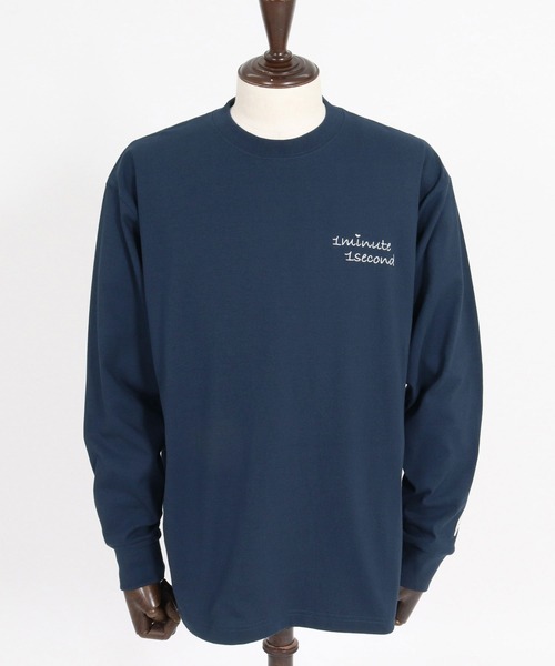 1minute 1second（ワンミニットワンセカンド）の「mlt5751-cursive embroidery U.S.A. cotton 8oz long sleeve cut sew ロングスリーブTシャツ(1M26A210)（Tシャツ/カットソー・メンズ・ネイビー/ブラック/ホワイト・S/M/L/XL）」の15枚目の写真