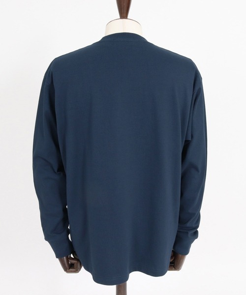 1minute 1second（ワンミニットワンセカンド）の「mlt5751-cursive embroidery U.S.A. cotton 8oz long sleeve cut sew ロングスリーブTシャツ(1M26A210)（Tシャツ/カットソー・メンズ・ネイビー/ブラック/ホワイト・S/M/L/XL）」の4枚目の写真