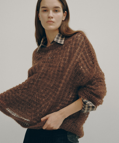 Spick & Span(スピックアンドスパン)の「《一部店舗+WEB限定》Mohair Sheer Sweater(ニット/セーター・レディース・ピンク/ブラウン・FREE)」の2枚目の写真