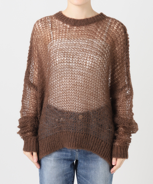 Spick & Span(スピックアンドスパン)の「《一部店舗+WEB限定》Mohair Sheer Sweater(ニット/セーター・レディース・ピンク/ブラウン・FREE)」の3枚目の写真