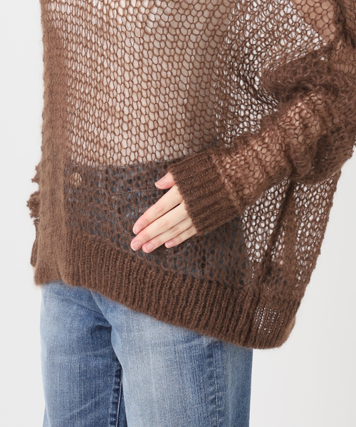 Spick & Span(スピックアンドスパン)の「《一部店舗+WEB限定》Mohair Sheer Sweater(ニット/セーター・レディース・ピンク/ブラウン・FREE)」の8枚目の写真