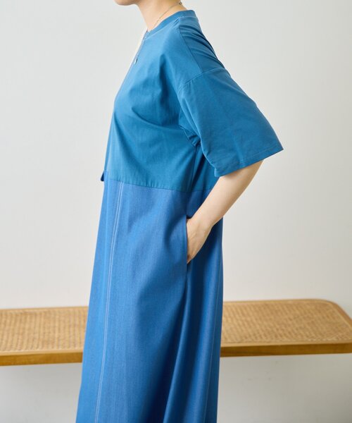 ear PAPILLONNER(イアパピヨネ)の「切替Tシャツワンピース【SUM1 STYLE】(ワンピース・レディース・ブラック/サックスブルー・FREE)」の17枚目の写真
