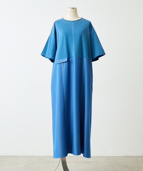 ear PAPILLONNER(イアパピヨネ)の「切替Tシャツワンピース【SUM1 STYLE】(ワンピース・レディース・ブラック/サックスブルー・FREE)」の18枚目の写真
