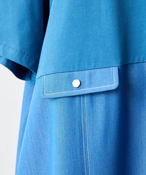 ear PAPILLONNER(イアパピヨネ)の「切替Tシャツワンピース【SUM1 STYLE】(ワンピース・レディース・ブラック/サックスブルー・FREE)」の22枚目の写真