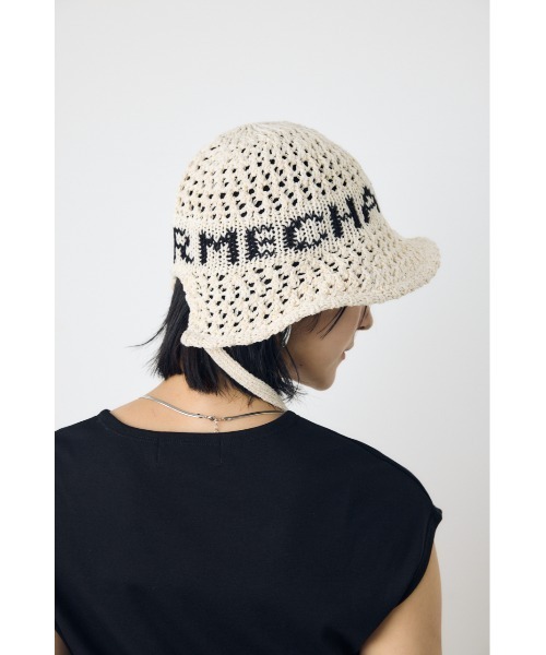 AZUL by moussy(アズールバイマウジー)の「オープンワークニッティングロゴハット(ハット・レディース・ライトベージュ/ブラック・FREE)」の12枚目の写真