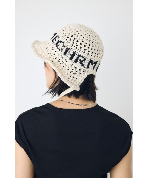 AZUL by moussy(アズールバイマウジー)の「オープンワークニッティングロゴハット(ハット・レディース・ライトベージュ/ブラック・FREE)」の13枚目の写真