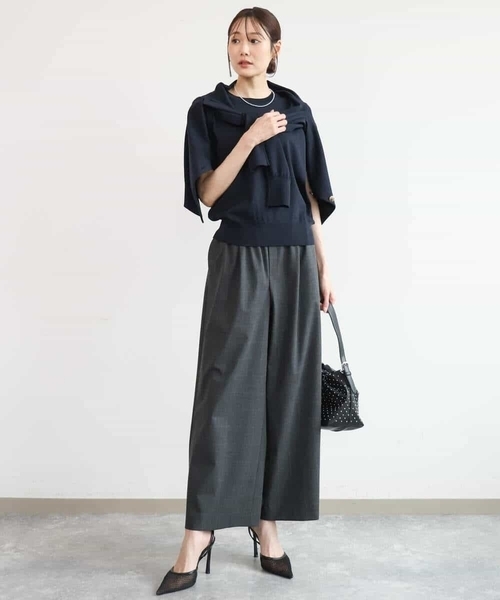 MK MICHEL KLEIN（エムケーミッシェルクラン）の「[洗える]カラーニットアンサンブル（ニット/セーター・レディース・ネイビー/アイボリー/ブラウン/パープル・38）」の15枚目の写真