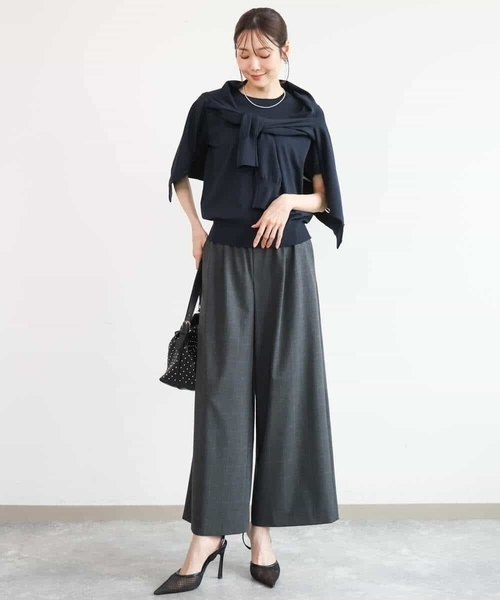MK MICHEL KLEIN（エムケーミッシェルクラン）の「[洗える]カラーニットアンサンブル（ニット/セーター・レディース・ネイビー/アイボリー/ブラウン/パープル・38）」の17枚目の写真