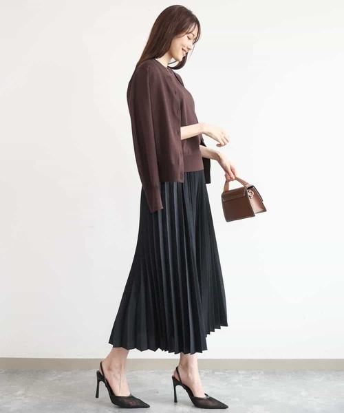 MK MICHEL KLEIN（エムケーミッシェルクラン）の「[洗える]カラーニットアンサンブル（ニット/セーター・レディース・ネイビー/アイボリー/ブラウン/パープル・38）」の21枚目の写真