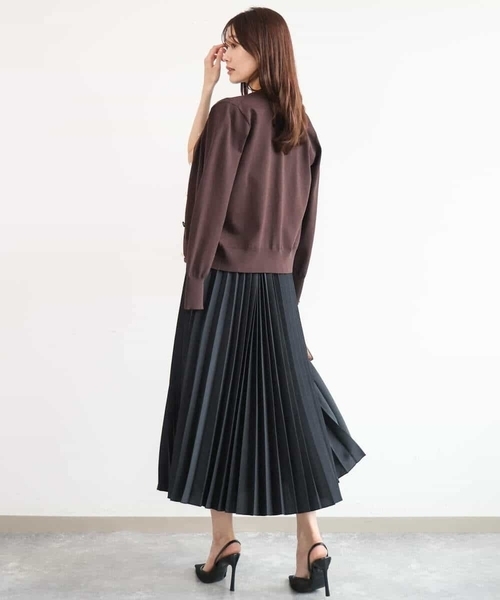 MK MICHEL KLEIN（エムケーミッシェルクラン）の「[洗える]カラーニットアンサンブル（ニット/セーター・レディース・ネイビー/アイボリー/ブラウン/パープル・38）」の22枚目の写真