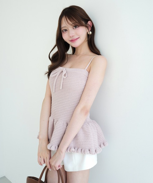 EIMY ISTOIRE(エイミーイストワール)の「CROCHET KNIT BUSITER(その他トップス・レディース・ピンクベージュ/レッド/ホワイト/ブラック・F)」の5枚目の写真