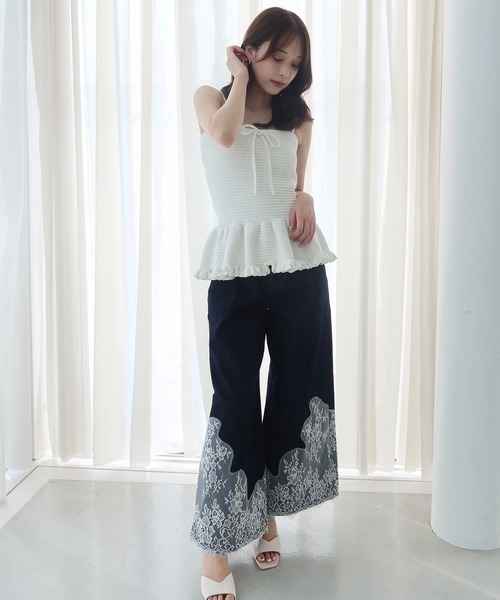 EIMY ISTOIRE(エイミーイストワール)の「CROCHET KNIT BUSITER(その他トップス・レディース・ピンクベージュ/レッド/ホワイト/ブラック・F)」の7枚目の写真