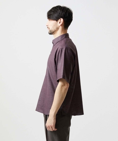 MICHEL KLEIN HOMME (ミッシェルクランオム)の「【セットアップ】カプリ半袖シャツ(シャツ/ブラウス・メンズ・ダークグレー/パープル・MEDIUM/LARGE/X-LARGE)」の7枚目の写真