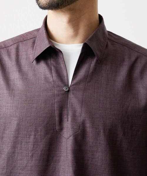 MICHEL KLEIN HOMME (ミッシェルクランオム)の「【セットアップ】カプリ半袖シャツ(シャツ/ブラウス・メンズ・ダークグレー/パープル・MEDIUM/LARGE/X-LARGE)」の9枚目の写真