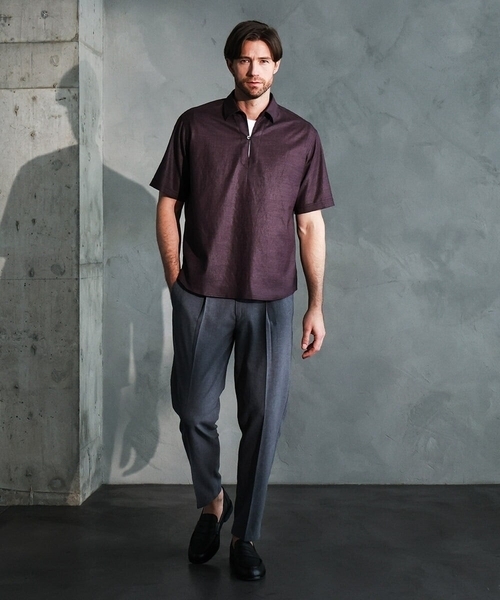 MICHEL KLEIN HOMME (ミッシェルクランオム)の「【セットアップ】カプリ半袖シャツ(シャツ/ブラウス・メンズ・ダークグレー/パープル・MEDIUM/LARGE/X-LARGE)」の14枚目の写真