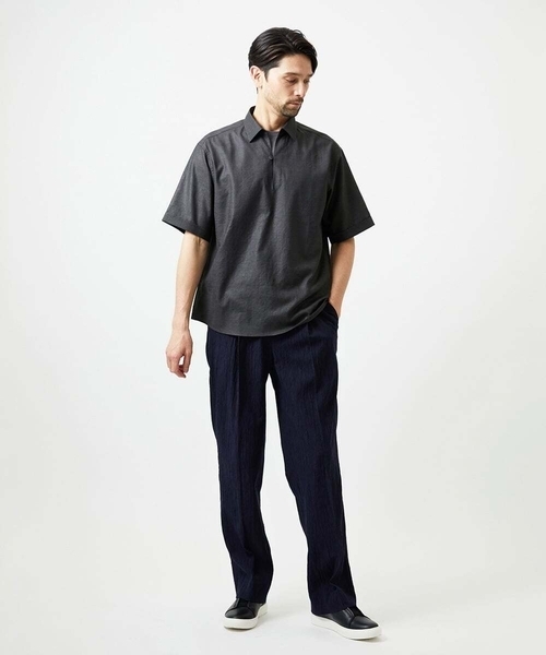 MICHEL KLEIN HOMME (ミッシェルクランオム)の「【セットアップ】カプリ半袖シャツ(シャツ/ブラウス・メンズ・ダークグレー/パープル・MEDIUM/LARGE/X-LARGE)」の17枚目の写真