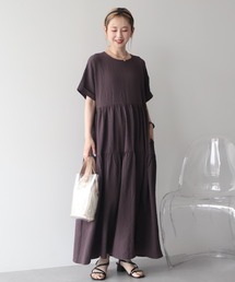 AMERICAN HOLIC（アメリカンホリック）の「【WEB限定】【さらっとノンストレス】サッカーティアードワンピース＜丈違い＞【UVカット・イージーケア】（ワンピース）」