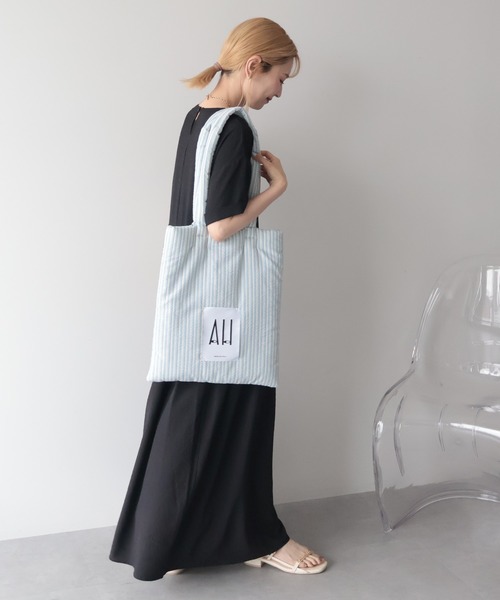 AMERICAN HOLIC（アメリカンホリック）の「【WEB限定】【さらっとノンストレス】サッカーティアードワンピース＜丈違い＞【UVカット・イージーケア】（ワンピース・レディース・ブラック/ブラウン・L/M）」の18枚目の写真