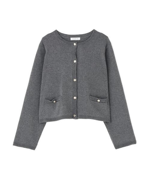 NATURAL BEAUTY BASIC(ナチュラルビューティーベーシック)の「シルクブレンドカーディガン(カーディガン/ボレロ・レディース・グレー/ネイビー/オフホワイト/ブルー/イエロー・フリ-)」の6枚目の写真