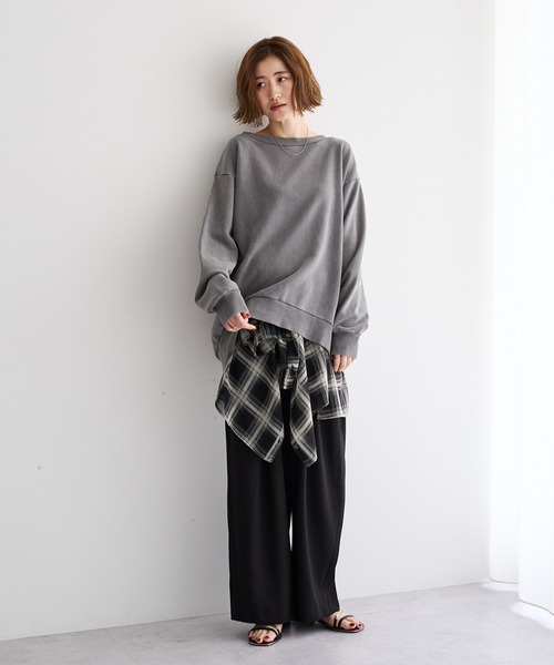 YECCA VECCA(イェッカヴェッカ)の「チェック柄シアーラッフルシャツ(シャツ/ブラウス・レディース・ブラック/ブラウン・FREE)」の15枚目の写真