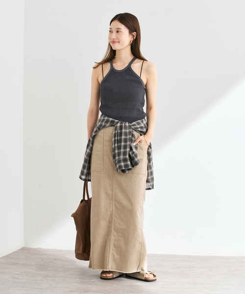 FRAMeWORK(フレームワーク)の「MATTII Wrinkle cotton Crew neck tank top(タンクトップ・レディース・ホワイト/レッド/チャコールグレー・FREE)」の4枚目の写真