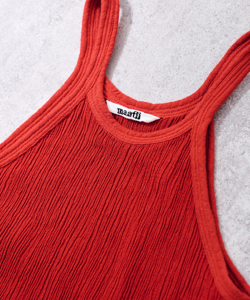 FRAMeWORK(フレームワーク)の「MATTII Wrinkle cotton Crew neck tank top(タンクトップ・レディース・ホワイト/レッド/チャコールグレー・FREE)」の11枚目の写真