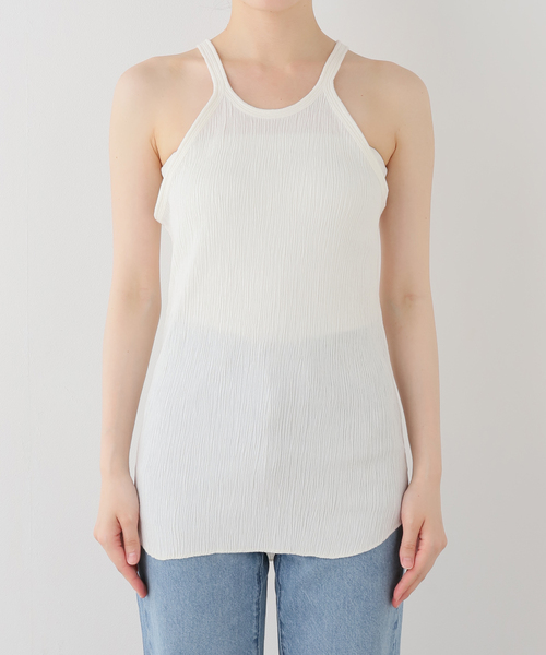 FRAMeWORK(フレームワーク)の「MATTII Wrinkle cotton Crew neck tank top(タンクトップ・レディース・ホワイト/レッド/チャコールグレー・FREE)」の12枚目の写真