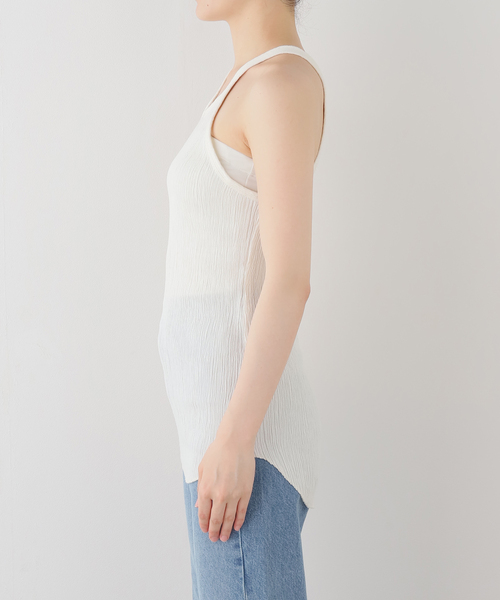 FRAMeWORK(フレームワーク)の「MATTII Wrinkle cotton Crew neck tank top(タンクトップ・レディース・ホワイト/レッド/チャコールグレー・FREE)」の13枚目の写真