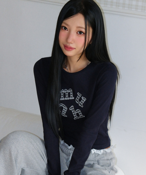 muahmuah（ムーアムーア）の「ダブルチェック 長袖Tシャツ [ネイビー]（Tシャツ/カットソー・レディース・その他・FREE）」の5枚目の写真