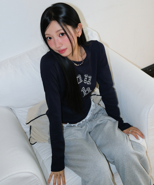 muahmuah（ムーアムーア）の「ダブルチェック 長袖Tシャツ [ネイビー]（Tシャツ/カットソー・レディース・その他・FREE）」の8枚目の写真