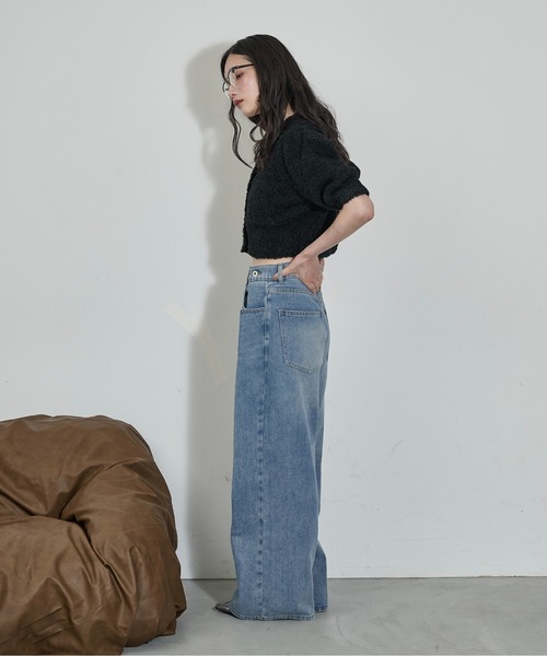 THE YOn(ザヨン)の「2wayフォルムスリーブテープヤーンニットカーデ(ニット/セーター・レディース・アイボリー/ピンク/ブラック・FREE)」の8枚目の写真