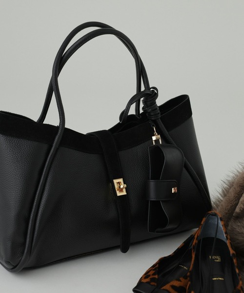 AULENTTI(オウレンティ)の「【AULENTTI】コンビボストンBAG(ボストンバッグ・レディース・ブラック/ダークブラウン・フリー)」の1枚目の写真