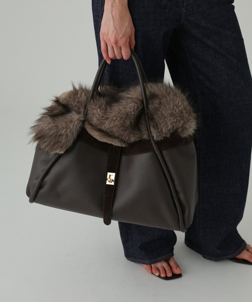 AULENTTI(オウレンティ)の「【AULENTTI】コンビボストンBAG(ボストンバッグ・レディース・ブラック/ダークブラウン・フリー)」の7枚目の写真