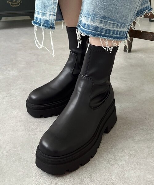 prose verse(プロズヴェール)の「トラックソールストレッチショートブーツ(ブーツ・レディース・ブラック・X-LARGE/LARGE/MEDIUM/SMALL)」の3枚目の写真