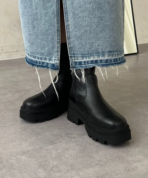 prose verse(プロズヴェール)の「トラックソールストレッチショートブーツ(ブーツ・レディース・ブラック・X-LARGE/LARGE/MEDIUM/SMALL)」の4枚目の写真