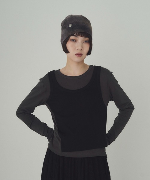 SOYEN(ソイエン)の「レイヤードライクトップス(Tシャツ/カットソー・レディース・グレー/ホワイト系その他/グレー系その他/ホワイト・F)」の4枚目の写真