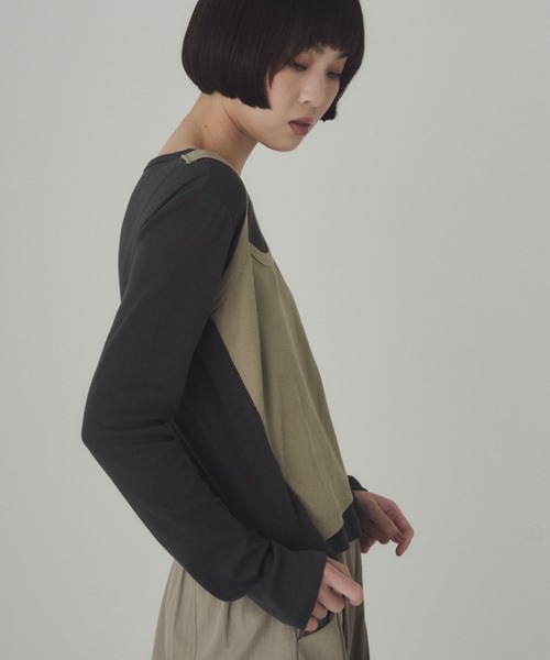 SOYEN(ソイエン)の「レイヤードライクトップス(Tシャツ/カットソー・レディース・グレー/ホワイト系その他/グレー系その他/ホワイト・F)」の10枚目の写真