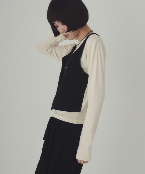 SOYEN(ソイエン)の「レイヤードライクトップス(Tシャツ/カットソー・レディース・グレー/ホワイト系その他/グレー系その他/ホワイト・F)」の7枚目の写真